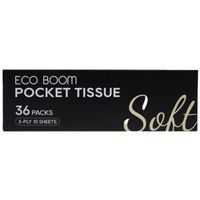 Eco Boom Virgin Pulp Pocket Tissues - 36 Pack